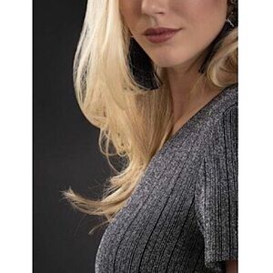 Joseph Ribkoff Metallic Silver Short Sleeved Top Style 184546 Size 10
